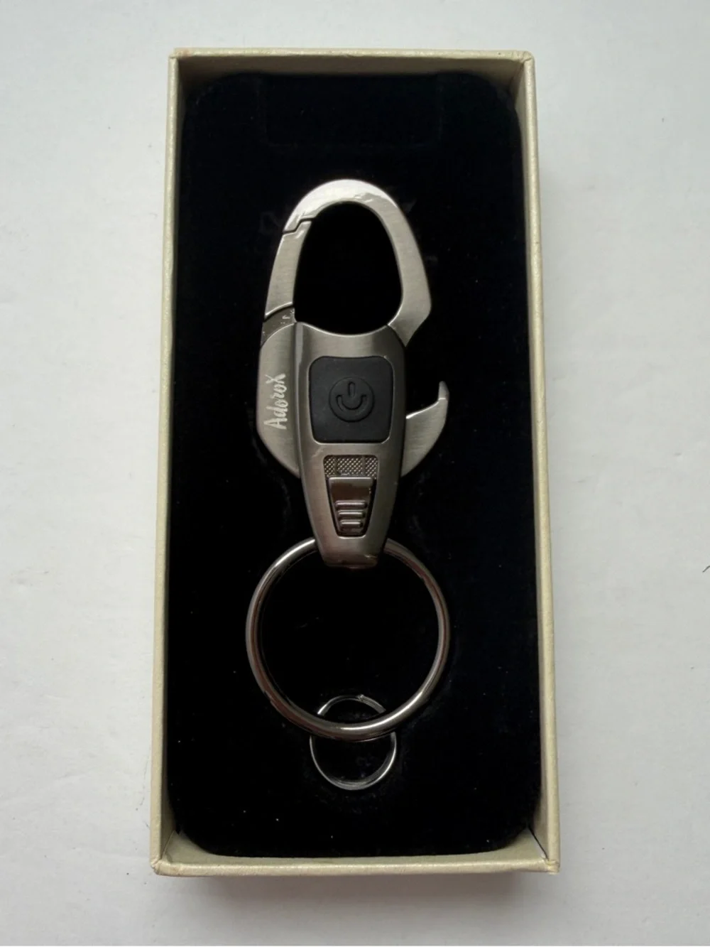 Silver Keychain Phone Accessory with LED Light